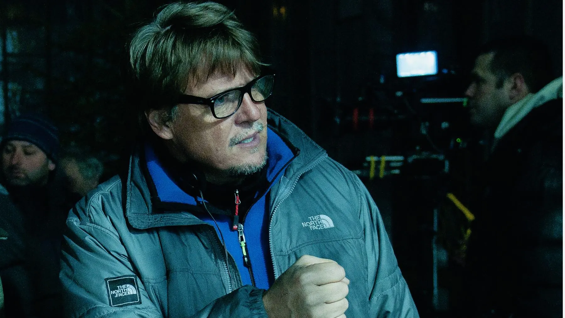 Don Michael Paul on set at night